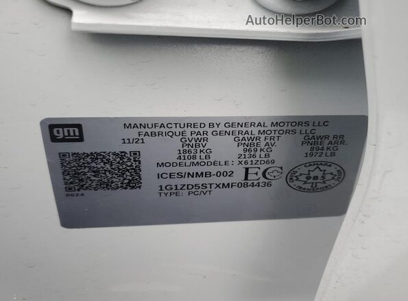 1G1ZD5STXMF084436 2021 CHEVROLET MALIBU Белый Вид подкапотного пространства