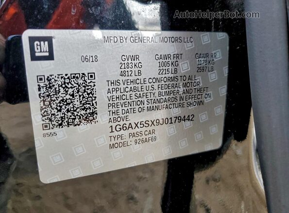 1G6AX5SX9J0179442 2018 CADILLAC CTS Черный 