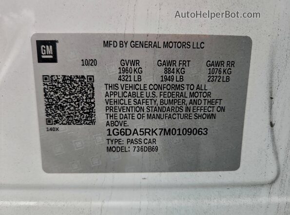 1G6DA5RK7M0109063 2021 CADILLAC CT4 White 