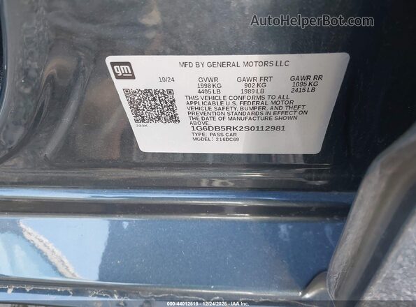 1G6DB5RK2S0112981 2025 CADILLAC CT4 Black Vista del compartimento del motor