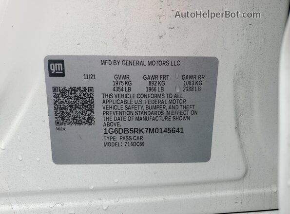 1G6DB5RK7M0145641 2021 CADILLAC CT4 White Շարժիչի բաժամունքի տեսք