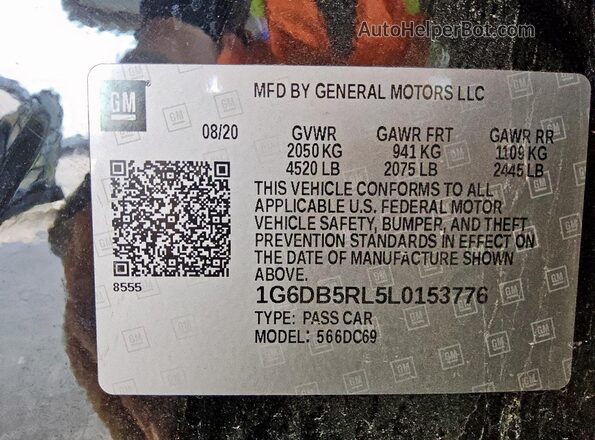 1G6DB5RL5L0153776 2020 CADILLAC CT4 Black Widok komory silnika