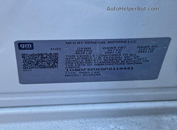 1G6DF5RK0P0119441 2023 CADILLAC CT4 White Սալոնի հետևի տեսք