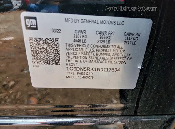 1G6DN5RK1N0117634 2022 CADILLAC CT5 Black Вид підкапотного простору