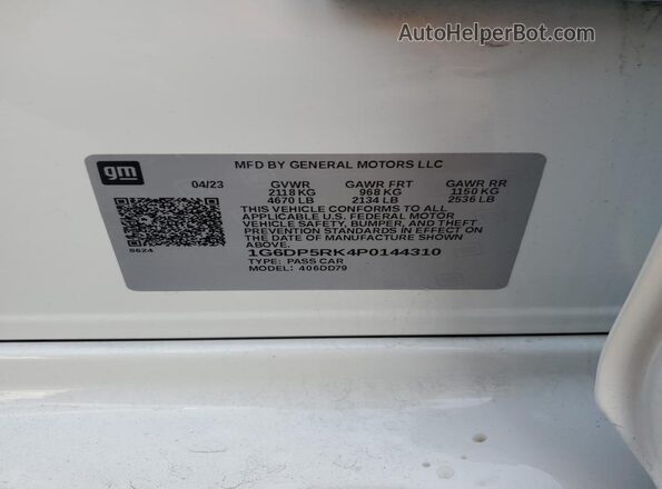 1G6DP5RK4P0144310 2023 CADILLAC CT5 Белый Вид подкапотного пространства
