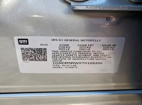 1G6DR5RWXT0100495 2026 CADILLAC CT5 Silver Vista del compartimento del motor