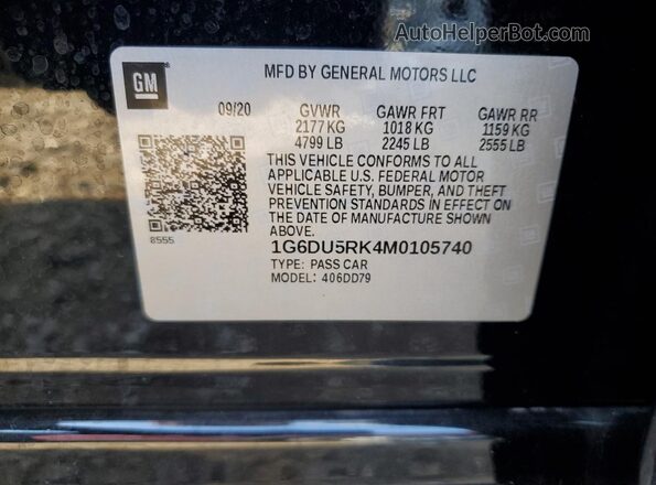 1G6DU5RK4M0105740 2021 CADILLAC CT5 Черный Вид подкапотного пространства