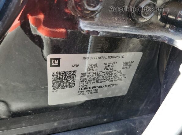 1G6KB5RS6LU107638 2020 CADILLAC CT6 Угольный Вид наклейки с VIN-кодом