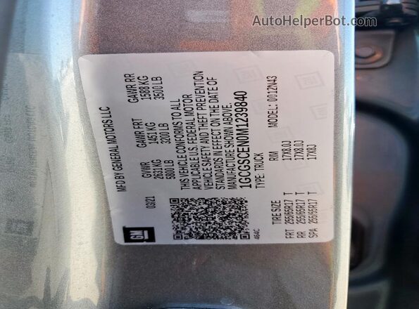 1GCGSCEN0M1239840 2021 CHEVROLET COLORADO Gray Вид підкапотного простору