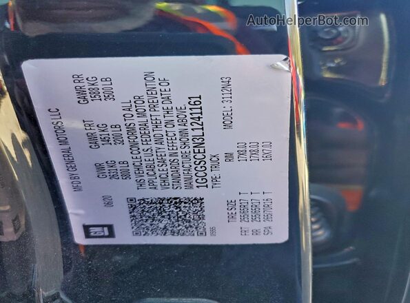 1GCGSCEN3L1241161 2020 CHEVROLET COLORADO Black VIN კოდის სტიკერის ხედი