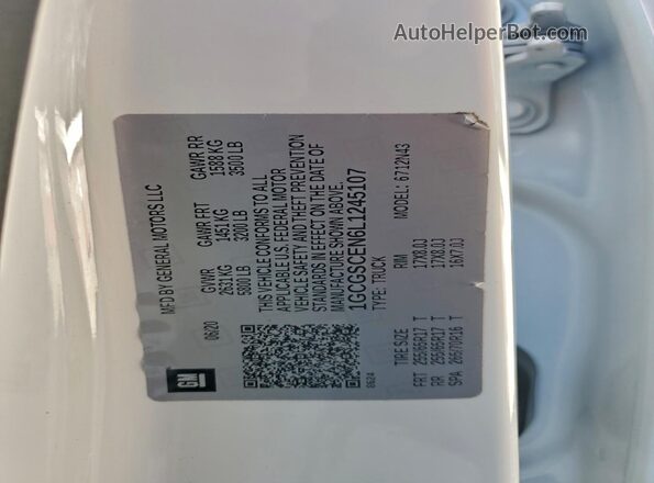 1GCGSCEN6L1245107 2020 CHEVROLET COLORADO White Widok komory silnika