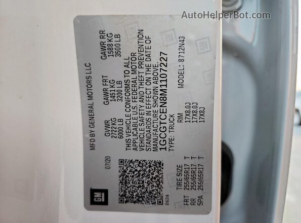 1GCGTCEN8M1107227 2021 CHEVROLET COLORADO White 