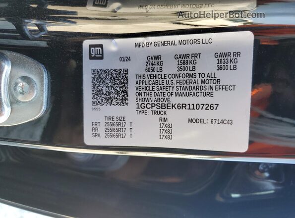 1GCPSBEK6R1107267 2024 CHEVROLET COLORADO Black Vista del compartimento del motor