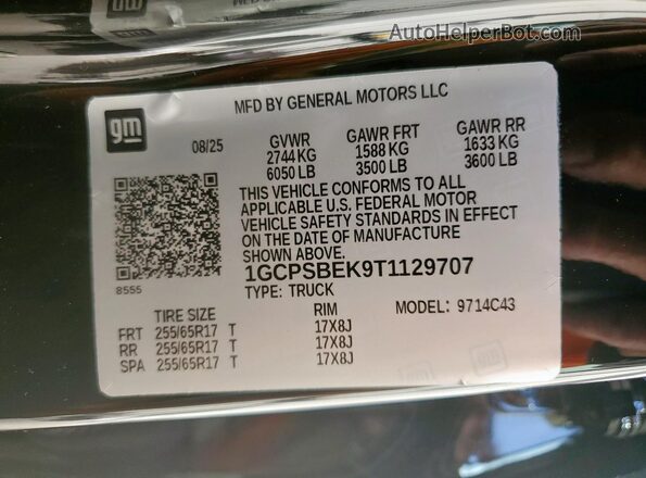 1GCPSBEK9T1129707 2026 CHEVROLET COLORADO Black Vista del compartimento del motor
