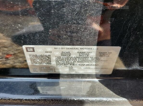 1GCRCPEC5JZ363160 2018 CHEVROLET SILVERADO Black Widok komory silnika