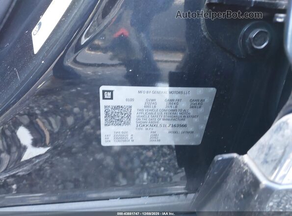 1GKKNXLS1LZ163566 2020 GMC ACADIA Black ძრავის განყოფილების ხედი