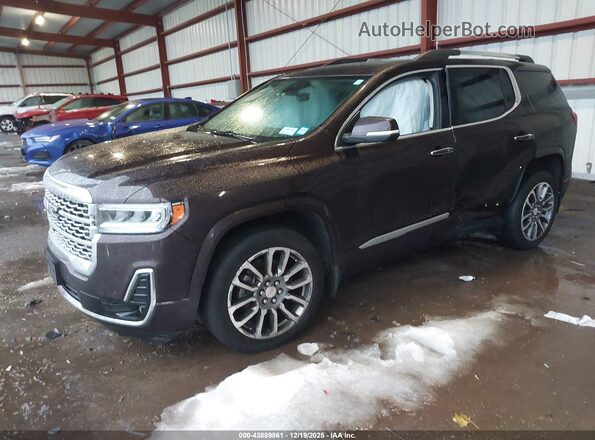 1GKKNXLS2LZ131595 2020 GMC ACADIA Burgundy Vista tres cuartos delantera izquierda