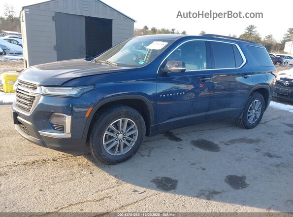 1GNEVGKW2NJ181323 2022 CHEVROLET TRAVERSE Dark Blue წინა მარცხენა ხედი სამი მეოთხედიდან