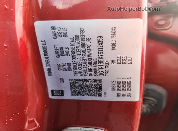 1GTP1BEK7S1124359 2025 GMC CANYON Red ძრავის განყოფილების ხედი