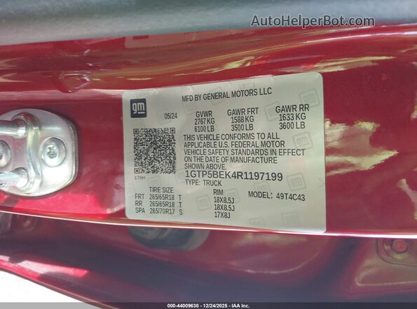 1GTP5BEK4R1197199 2024 GMC CANYON Burgundy Engine compartment view