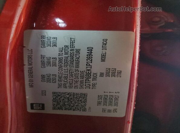 1GTP6BEK1P1269440 2023 GMC CANYON Red 