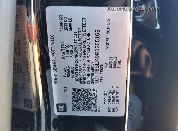 1GTP6BEK9R1305166 2024 GMC CANYON Черный Вид подкапотного пространства