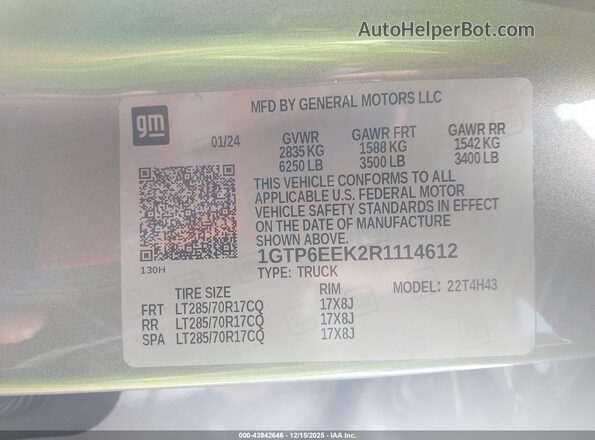 1GTP6EEK2R1114612 2024 GMC CANYON Серый 