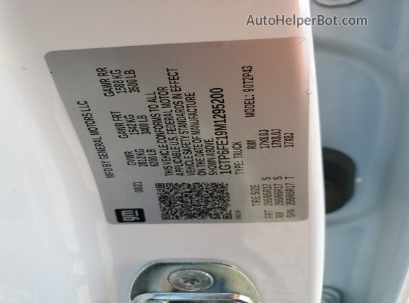 1GTP6FE19M1295200 2021 GMC CANYON White Вид підкапотного простору
