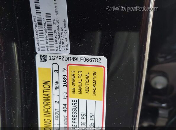 1GYFZDR49LF066782 2020 CADILLAC XT4 Бордовый Вид подкапотного пространства