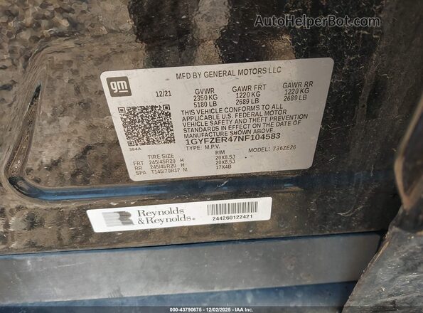 1GYFZER47NF104583 2022 CADILLAC XT4 Black ძრავის განყოფილების ხედი