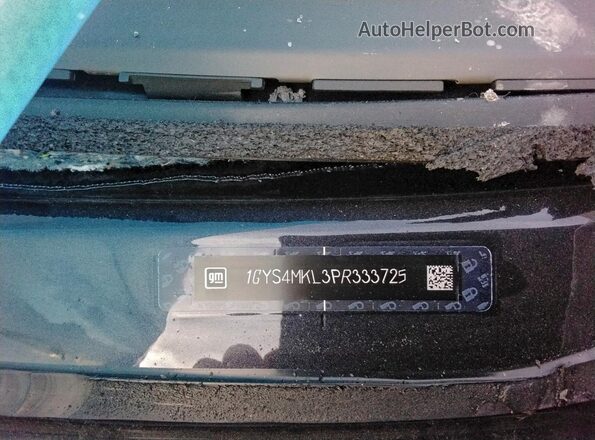 1GYS4MKL3PR333725 2023 CADILLAC ESCALADE Black Вид наклейки з VIN-кодом