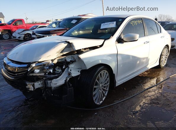 1HGCR2F51GA222442 2016 HONDA ACCORD Белый Передняя левая четверть
