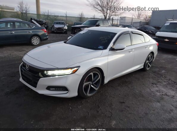 1HGCV1F33KA073125 2019 HONDA ACCORD Белый Передняя левая четверть