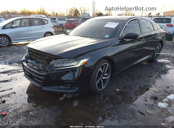 1HGCV1F45MA050148 2021 HONDA ACCORD Black Vista tres cuartos delantera izquierda