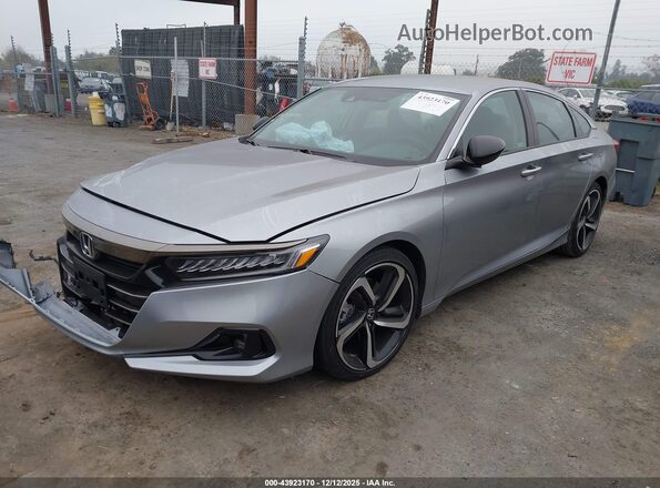 1HGCV1F49NA039106 2022 HONDA ACCORD Gray Առջևի ձախ երեք քառորդ տեսարան