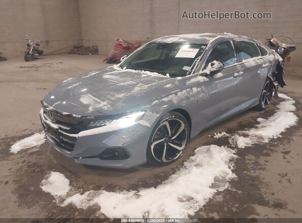 1HGCV1F4XNA070204 2022 HONDA ACCORD Light Blue Передняя левая четверть