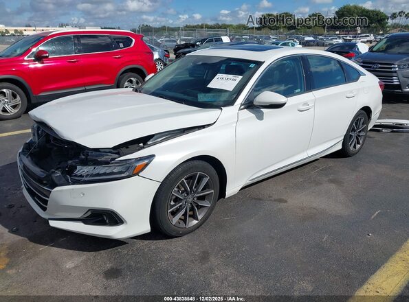 1HGCV1F50NA058538 2022 HONDA ACCORD White წინა მარცხენა ხედი სამი მეოთხედიდან