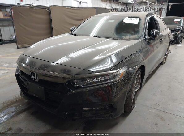 1HGCV2F32KA003010 2019 HONDA ACCORD Black Առջևի ձախ երեք քառորդ տեսարան