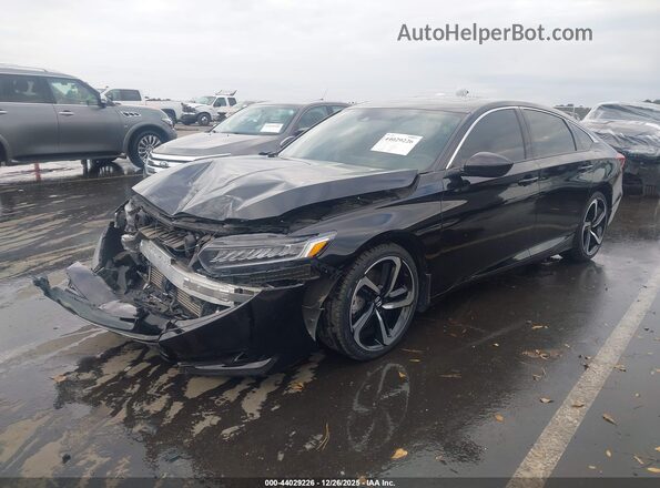 1HGCV2F37NA004447 2022 HONDA ACCORD Black Przód lewy