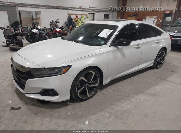 1HGCV2F39NA024201 2022 HONDA ACCORD White Առջևի ձախ երեք քառորդ տեսարան