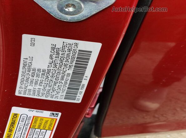 1HGCY2F69PA011839 2023 HONDA ACCORD Red 