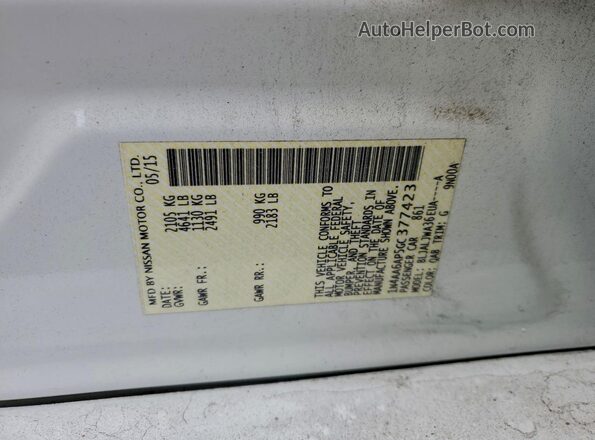 1N4AA6AP5GC377423 2016 NISSAN MAXIMA Белый Вид подкапотного пространства