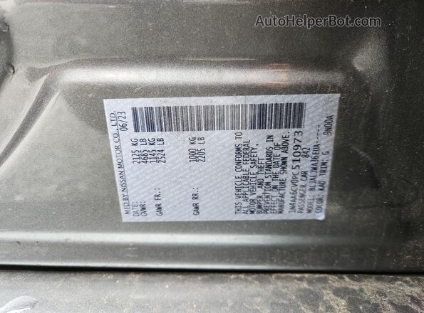 1N4AA6CV0PC510973 2023 NISSAN MAXIMA Gray VIN sticker view
