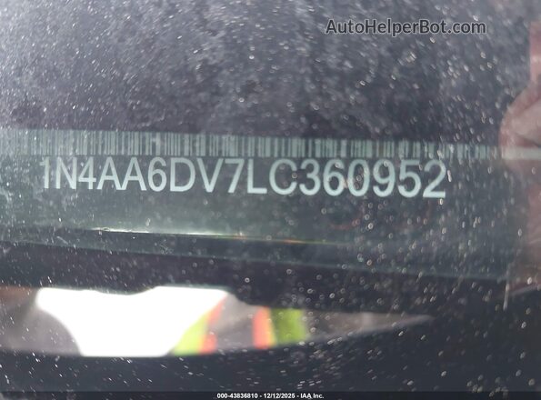 1N4AA6DV7LC360952 2020 NISSAN MAXIMA SL Black Vista del compartimento del motor