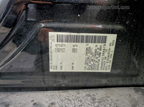 1N4AA6EV3LC384678 2020 NISSAN MAXIMA SR Black Widok komory silnika