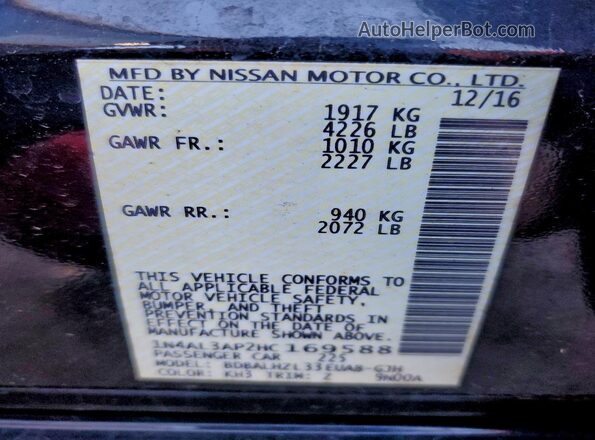 1N4AL3AP2HC169588 2017 NISSAN ALTIMA Black Շարժիչի բաժամունքի տեսք