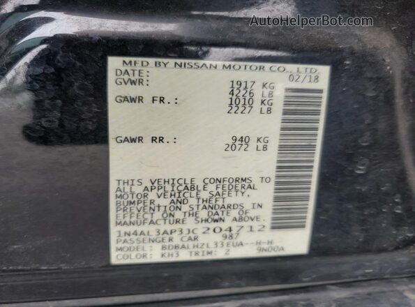 1N4AL3AP3JC204712 2018 NISSAN ALTIMA Black 