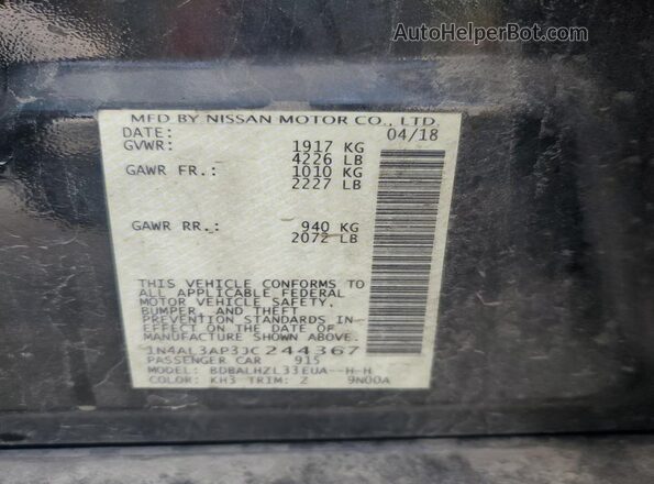 1N4AL3AP3JC244367 2018 NISSAN ALTIMA Black 