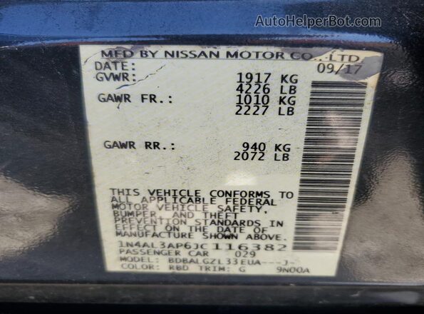1N4AL3AP6JC116382 2018 NISSAN ALTIMA Gray Engine compartment view
