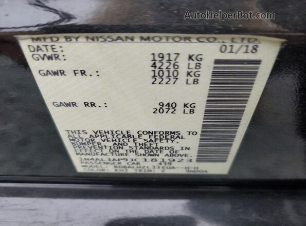 1N4AL3AP9JC181923 2018 NISSAN ALTIMA Black 